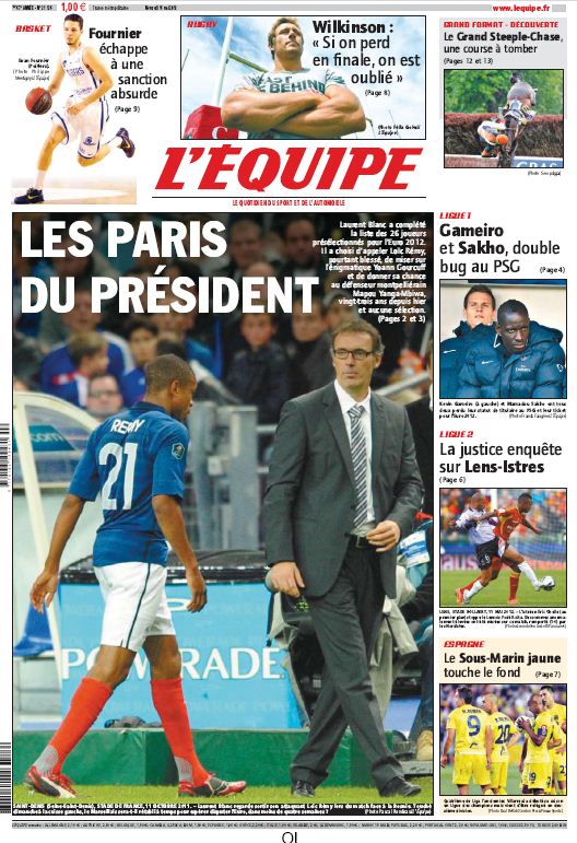 L'equipe du mercredi 16 mai 2012