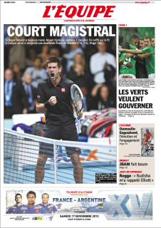 L'equipe Edition du 13 Novembre 2012