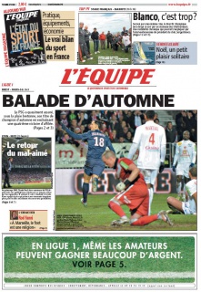 L'equipe Edition du 22 Decembre 2012