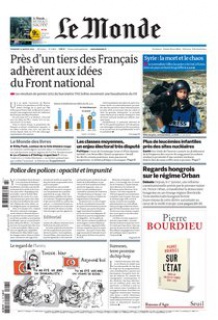 Le Monde et Supp. Livres du 13 Janvier 2012